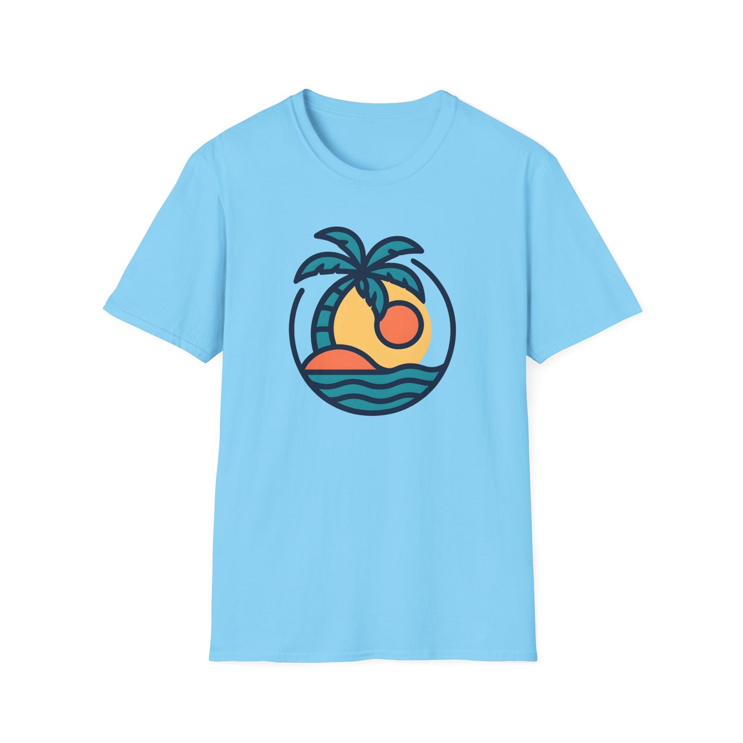 Tropical Sunset T-Shirt, Casual Wear, Summer Style, Vacation Outfit, Gift for Beach Lovers, Outdoor Activities Shirt