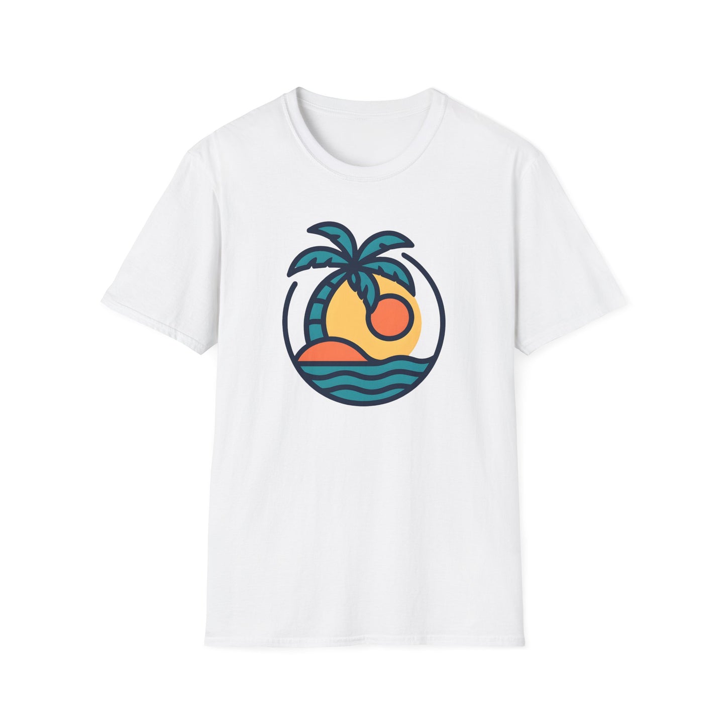 Tropical Sunset T-Shirt, Casual Wear, Summer Style, Vacation Outfit, Gift for Beach Lovers, Outdoor Activities Shirt